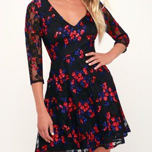 Lulu's Forest Glen Black Lace Mini Dress